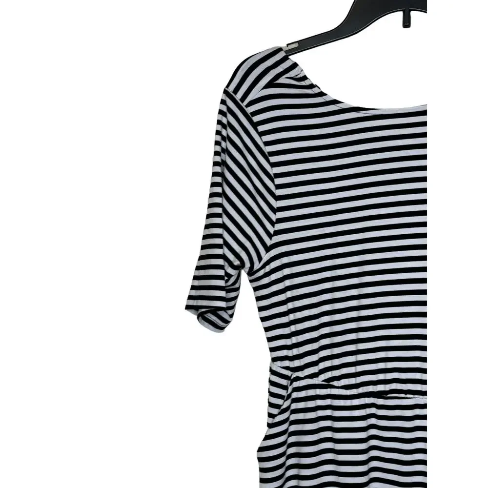 Torrid Womens Dress Mini Striped Cut Out Stretch‎ 3/4 Sleeve Black White Size 00